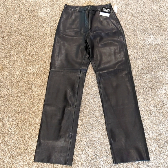 NWT VINTAGE IZZI Leather Pants - Picture 1 of 10